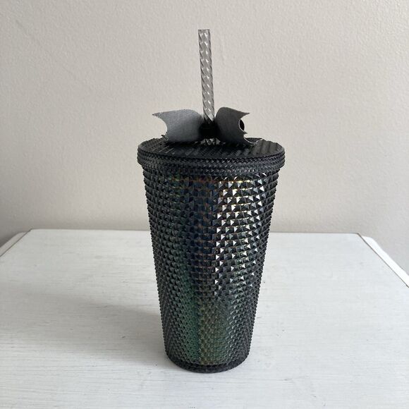 Starbucks Black Iridescent Studded 16 oz Tumbler Nightmare Before Christmas Jack - Picture 4 of 4